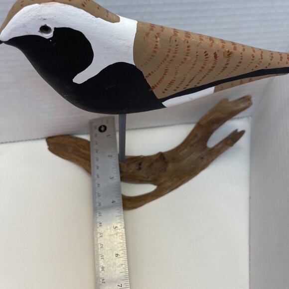 Hand Made Replica Wooden Sculpture Bird Plover Unsigned Black Bellied Plover - Picture 12 of 15